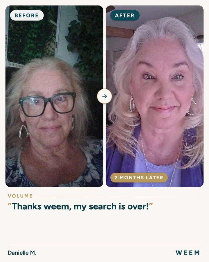 Danielle M., before and after (volume, 2 months later): Thanks weem, my search is over!